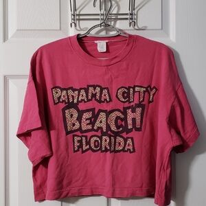 Vintage 90's Women's Cropped Panama City Beach Florida T-Shirt